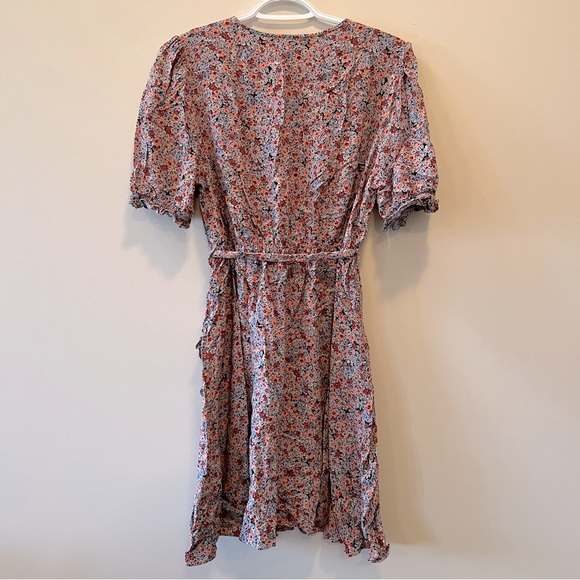 Papaya Puff Sleeve Knee-Length Floral Dress - Picture 6 of 7